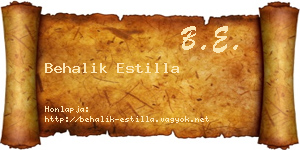 Behalik Estilla névjegykártya